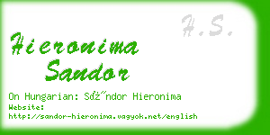 hieronima sandor business card
